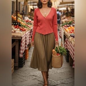 Tandem Italian Ribbed Linen Blend Sweater